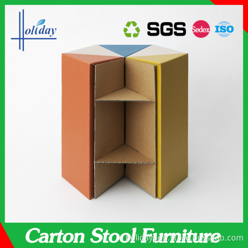 Popular High Quality Customized Carton Stool Furniture, Corrugated Cardboard DIY Furniture